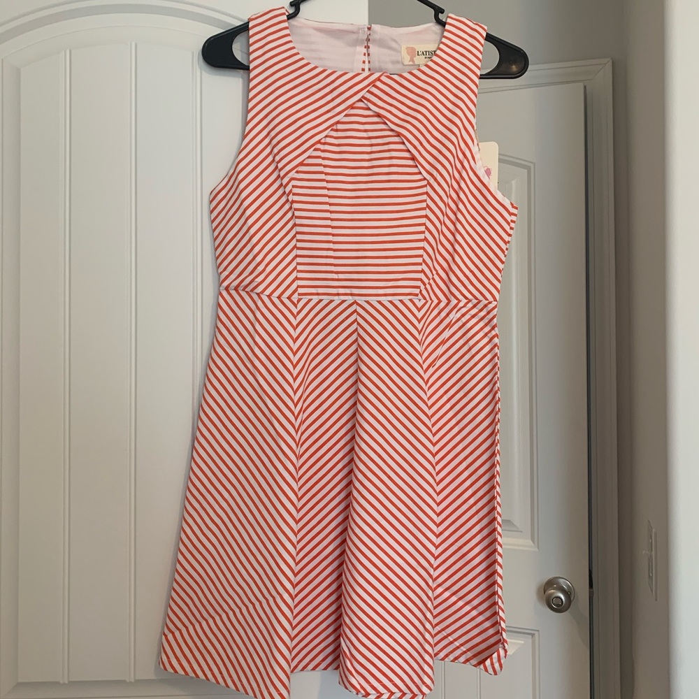 Striped Fit & Flare Dress